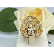  Karmen gold antiallergén különleges mintás széles gyűrű 18K gyűrű