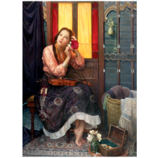 Karmínvörös rózsa 1000 darabos kirakó puzzle, kirakós