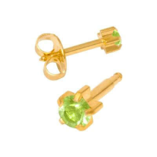  Karmos foglalatú - 3mm - Zöld (108) fülbevaló