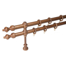  Karnis, fa, kétsoros, 240 cm, dió karnis, függönyrúd