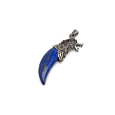 Karom fém farkas lapis lazuli medál 2x5,5cm medál