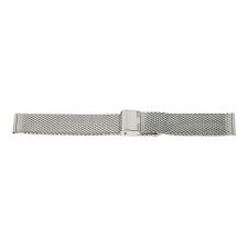  Karóra csat, acél, fonott (mesh) dizájn, ezüst színű, 22 mm óraszíj