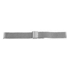  Karóra csat, acél, fonott (mesh) dizájn, ezüst színű, gyorskioldós, 18mm óraszíj