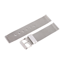  Karóra csat, acél, fonott (mesh) dizájn, ezüst színű, gyorskioldós, 22mm óraszíj