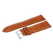  Karóra szíj, valódi bőr, barna színű, 75+115 / 24 mm óraszíj