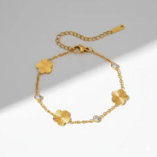 KÁRPÁTHY ékszer Clover crystal aranyozott karkötő karkötő