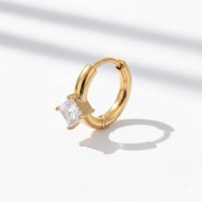 KÁRPÁTHY ékszer Crystal fülbevaló - négyzet alakú, aranyozott fülbevaló