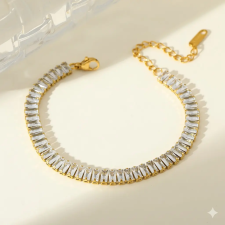 KÁRPÁTHY ékszer Crystal Luxe aranyozott karkötő, hókristály karkötő