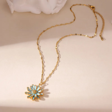KÁRPÁTHY ékszer DAISY aranyozott nyaklánc - kék nyaklánc