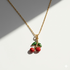 KÁRPÁTHY ékszer DIY Cseresznye nyaklánc, aranyozott nyaklánc