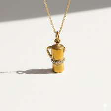 KÁRPÁTHY ékszer DIY Kávéfőző nyaklánc, aranyozott nyaklánc