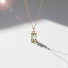 KÁRPÁTHY ékszer DIY Március kristály nyaklánc, aranyozott nyaklánc