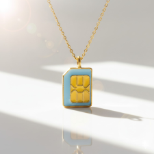 KÁRPÁTHY ékszer DIY SIM kártya nyaklánc, aranyozott nyaklánc
