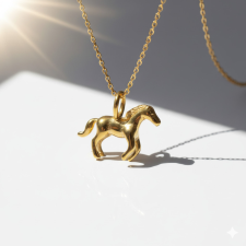 KÁRPÁTHY ékszer DIY Vágtató póni nyaklánc, aranyozott nyaklánc