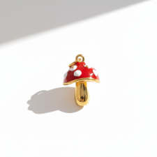 KÁRPÁTHY ékszer Gomba charm - piros, aranyozott egyéb ékszer