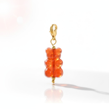 KÁRPÁTHY ékszer Gumimaci charm - narancs, aranyozott egyéb ékszer