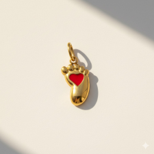 KÁRPÁTHY ékszer Little Foot charm - piros, aranyozott egyéb ékszer
