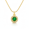 KÁRPÁTHY ékszer QUEEN kerek nyaklánc - zöld aranyozott