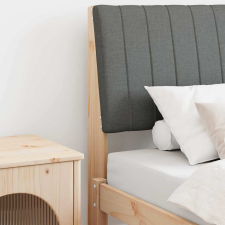  Kárpitozott fejtámla Sötétszürke 75 cm Tömör fenyőfa ágy és ágykellék