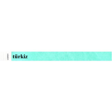 . Karszalag, 3/4", tyvek, türkiz névjegytartó