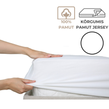 Kartaltex 90-100x200 pamut jersey körgumis lepedő - Fehér lakástextília