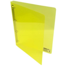 Karton PP Gyűrűskönyv A/4 PP 20mm 4 gyűrű átlátszó sárga irodalom