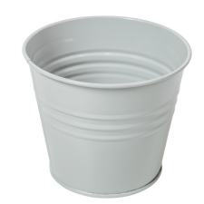  Kaspó fém fényes szürke D13cm M10,5cm dekorációs kellék