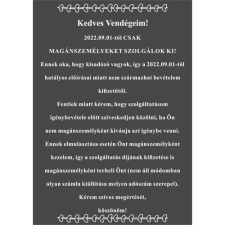  Kata tájékoztató tábla! - műanyag, 297*210 információs tábla, állvány