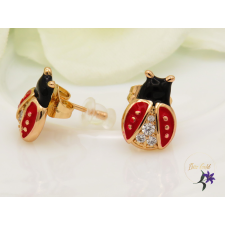  Katya antiallergén katica fülbevaló-piros fülbevaló