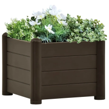  Kávébarna kerti PP magaságyás 43 x 43 x 35 cm kerti tárolás