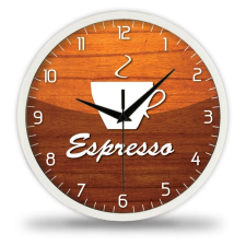 Kávés falióra, espresso felirat falióra