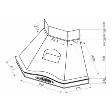 KDESIGN - Páraelszívó GLENDA SAROK T600 páraelszívó
