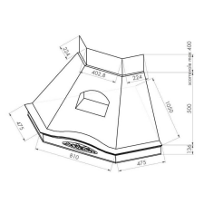 KDESIGN - Páraelszívó GLENDA sarok T600 - Fehér páraelszívó