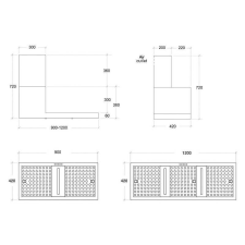 KDESIGN - Páraelszívó K105-120 T600 - Fekete páraelszívó