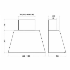 KDESIGN - Páraelszívó K129-110 T500 - Fehér páraelszívó