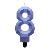  Kék 8-as Diamond Metallic számgyertya, tortagyertya
