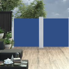 Kék behúzható oldalsó napellenző 120 x 600 cm kerti bútor
