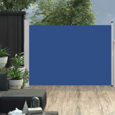 Kék behúzható oldalsó teraszi napellenző 120 x 500 cm kerti bútor