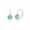  Kék cirkónia köves ezüst fülbevaló rodium bevonattal