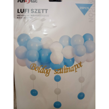  Kék-fehér fufi csomag Boldog szülinapot füzérrel – 29 részes party kellék