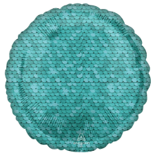  Kék flitter mintás fólia lufi 43 cm party kellék