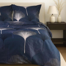  Kék ginko mintás egyszemélyes pamutszatén ágyneműhuzat 2 szettes csomag díszdobozban lakástextília