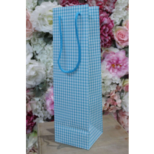 Kék kockás ajándéktáska 36cm ajándéktasak