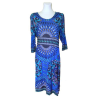 Kék mandala mintás női ruha (méret: 42)