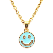  Kék smiley medál lánccal nyaklánc