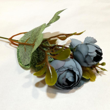  Kék színű kicsi virágcsokor, hossza kb. 18 cm dekorációs kellék