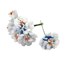 Kék színű papírvirág, 6 db/csokor. Virág mérete kb. 4 cm dekorációs kellék