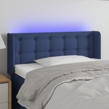  kék szövet LED-es fejtámla 93 x 16 x 78/88 cm ágy és ágykellék