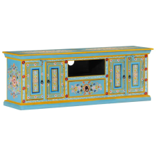  kék tömör mangófa TV-szekrény 110 x 30 x 40 cm bútor