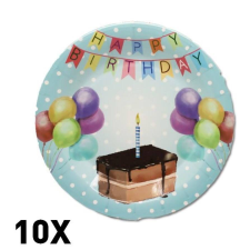  Kék tortaszeletes party tányér 10db-os kiszerelésben tányér és evőeszköz